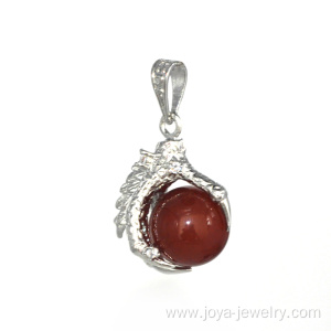 Charm Jewelry Carnelian 15MM Sphere Dragon Ball Claw Pendant